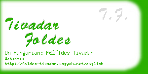 tivadar foldes business card